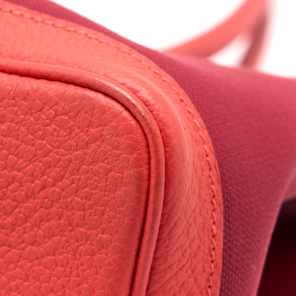 HERMES GARDEN PARTY 36 NEGONDA/CANVAS ROUGE GRENAT SHW