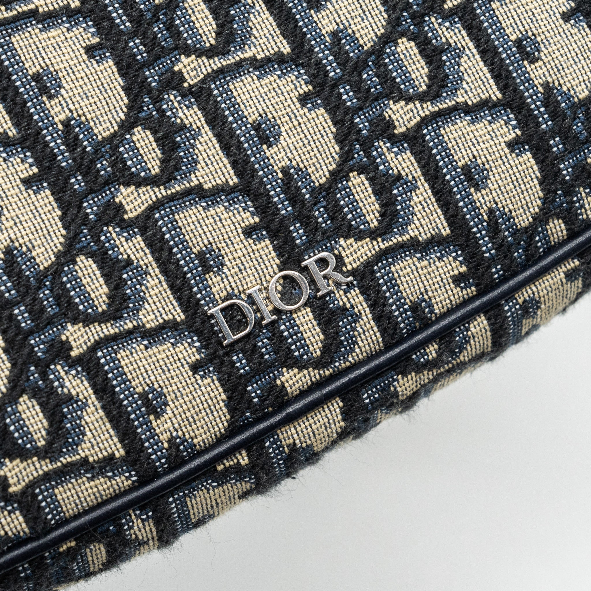 DIOR 3 IN 1 MINI ZIPPER POUCH WITH STRAP BLUE JACQUARD SHW