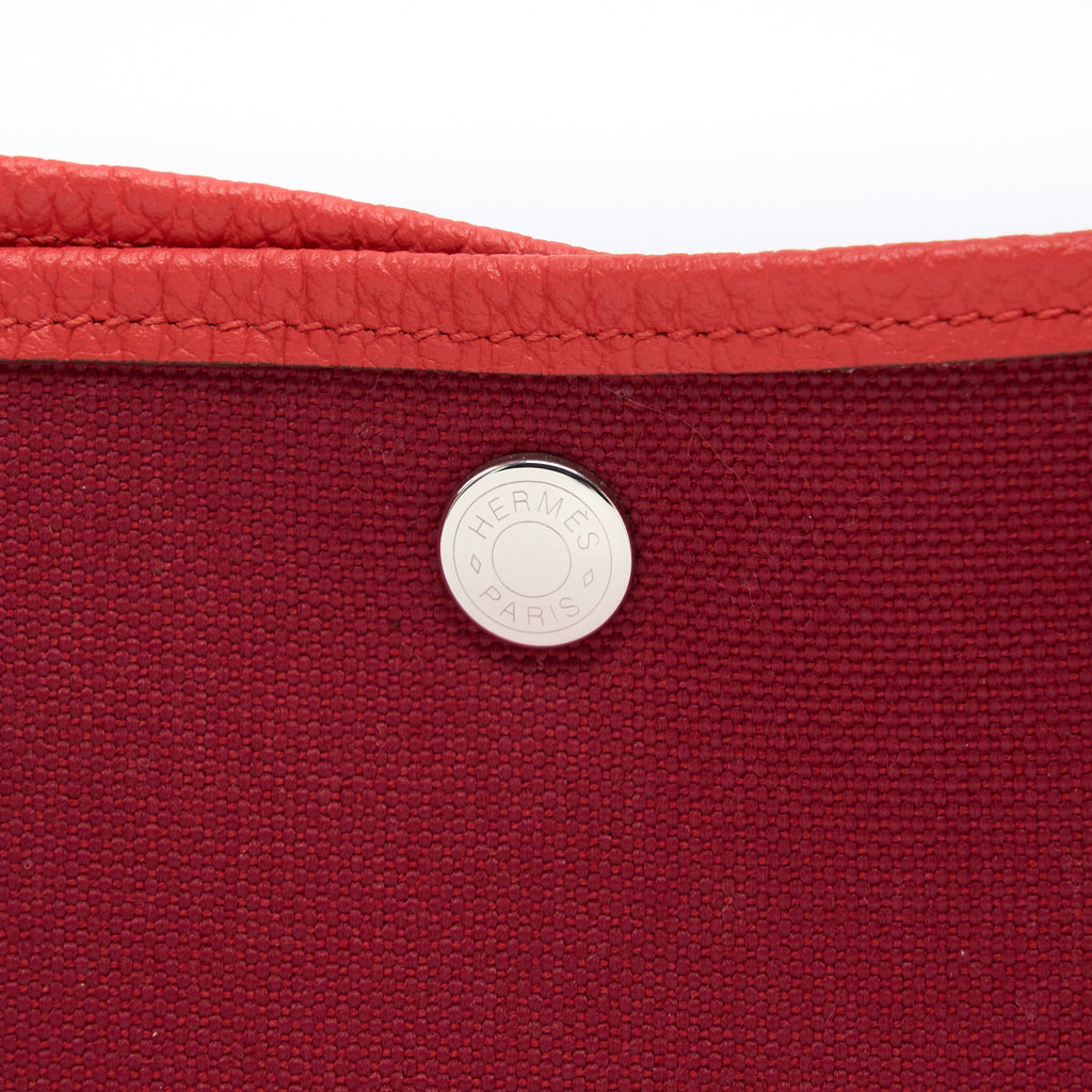 HERMES GARDEN PARTY 36 NEGONDA/CANVAS ROUGE GRENAT SHW