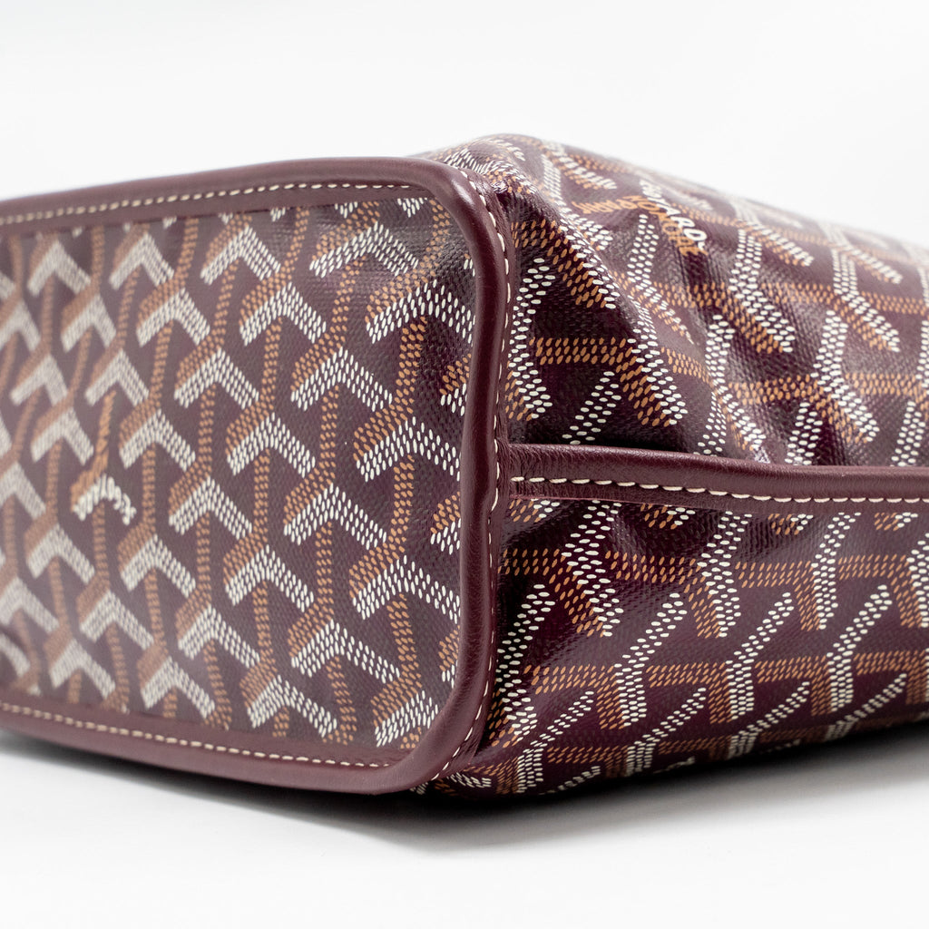 GOYARD MINI ANJOU TOTE BAG GOYARDINE CANVAS BORDEAUX SHW