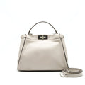 FENDI MEDIUM PEEKABOO BAG LIGHT GREY WITH SHW