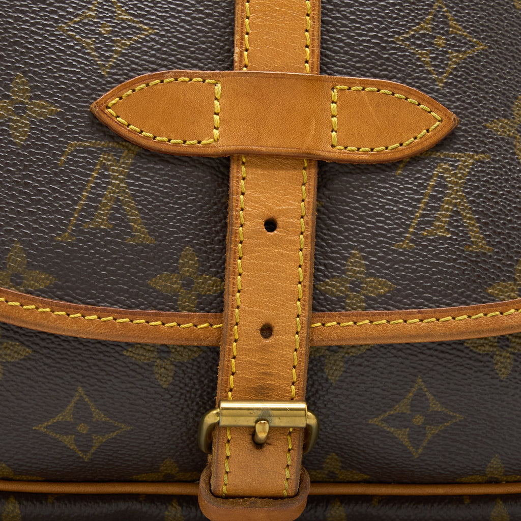 LOUIS VUITTON VINTAGE SAUMUR CLOTH CROSSBODY BAG MONOGRAM CANVAS GHW