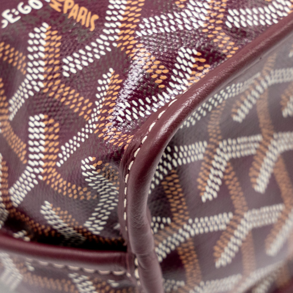 GOYARD MINI ANJOU TOTE BAG GOYARDINE CANVAS BORDEAUX SHW