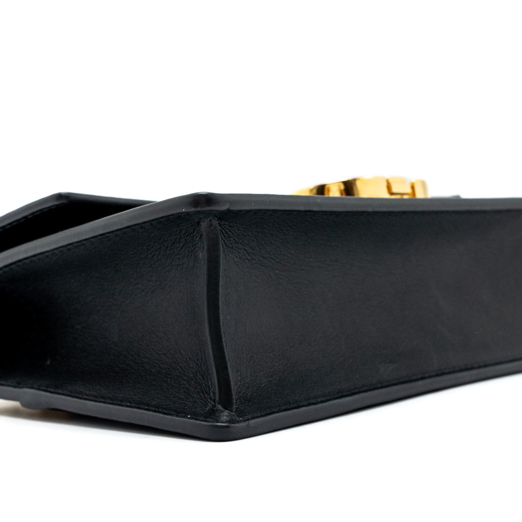 DIOR 30 MONTAIGNE EAST-WEST BAG WITH CHAIN CALFSKIN BLACK GHW