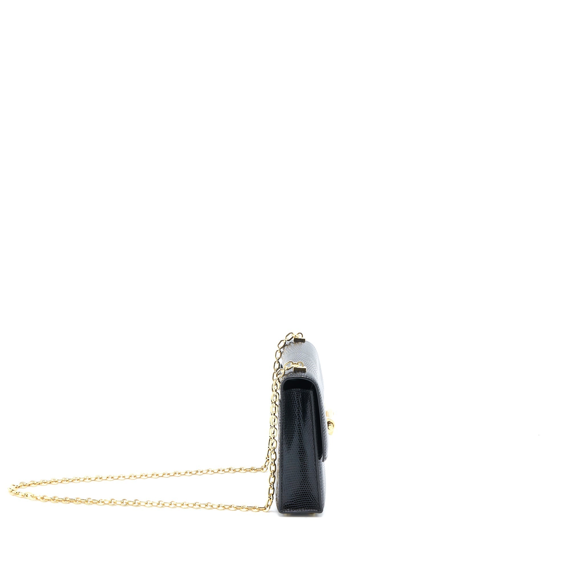 HERMES MINI VERROU LIZARD BLACK GHW