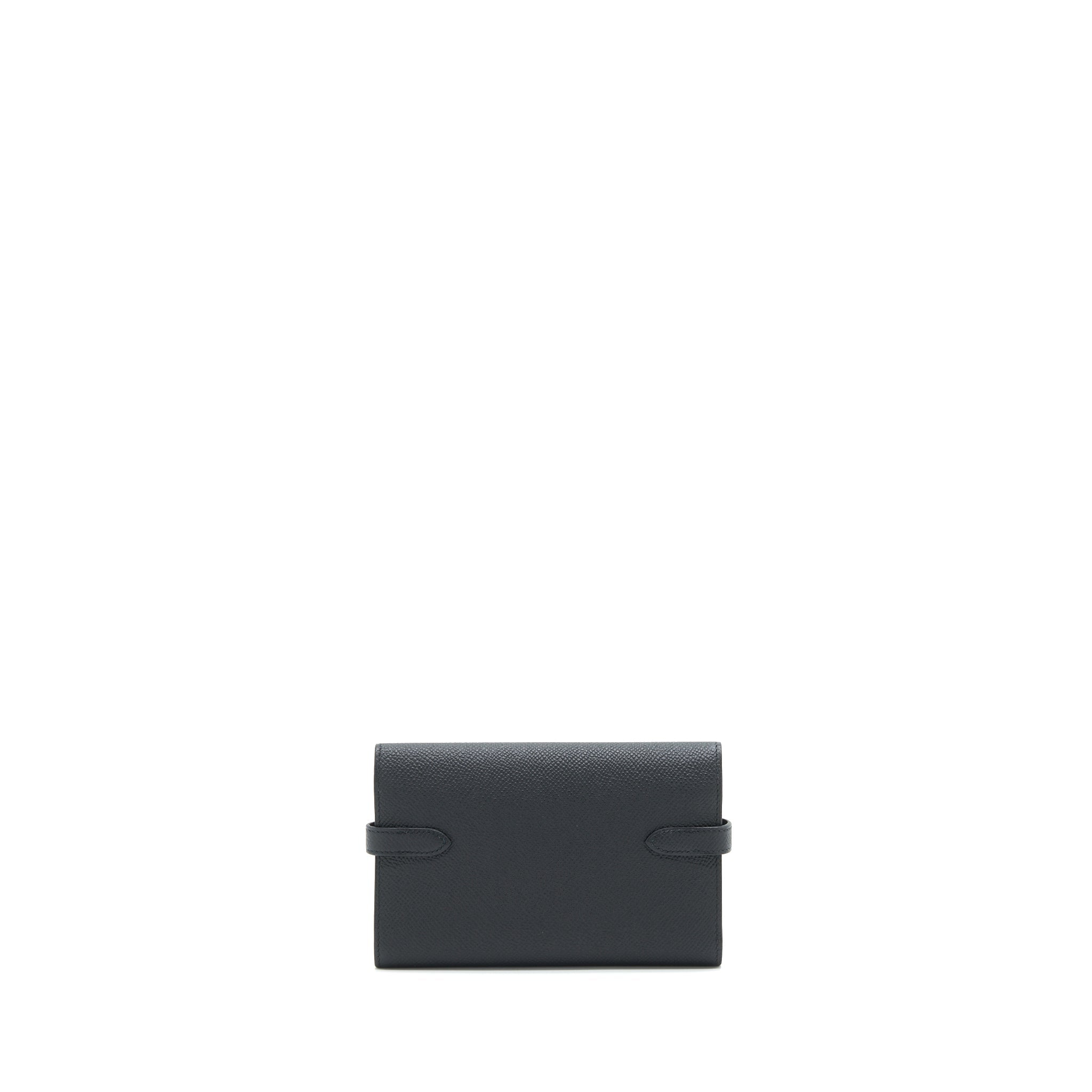 HERMES KELLY WALLET COMPACT WALLET BLACK GHW