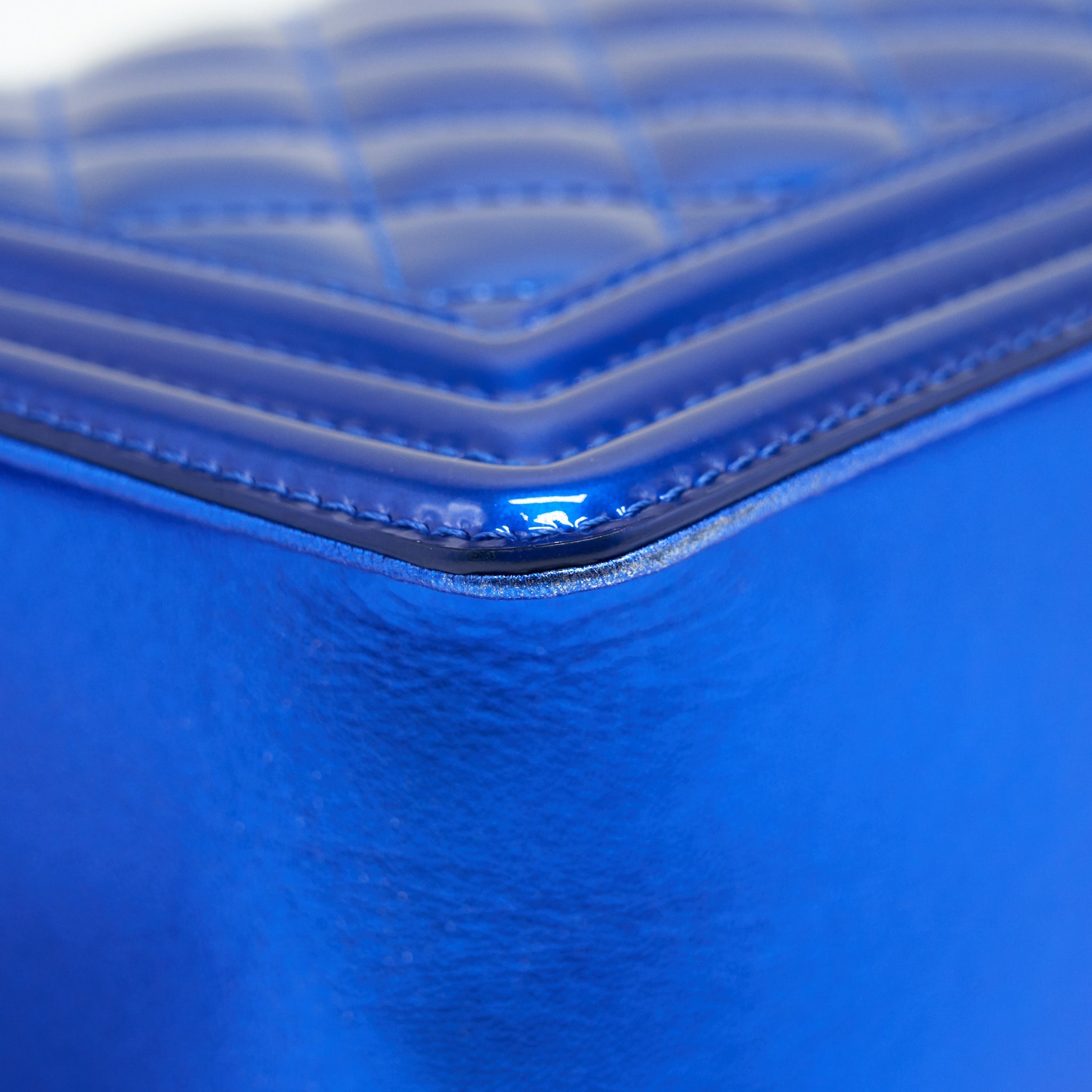 CHANEL MEDIUM LE-BOY PATENT ELECTRIC BLUE SHW