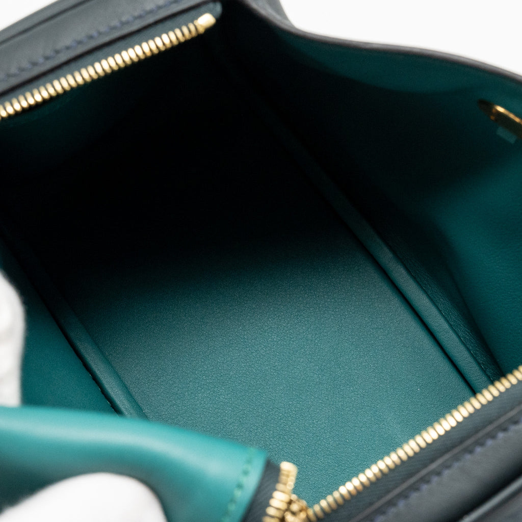 HERMES MINI LINDY VERSO BAG SWIFT VERT ROUSSEAU/MALACHITE GHW