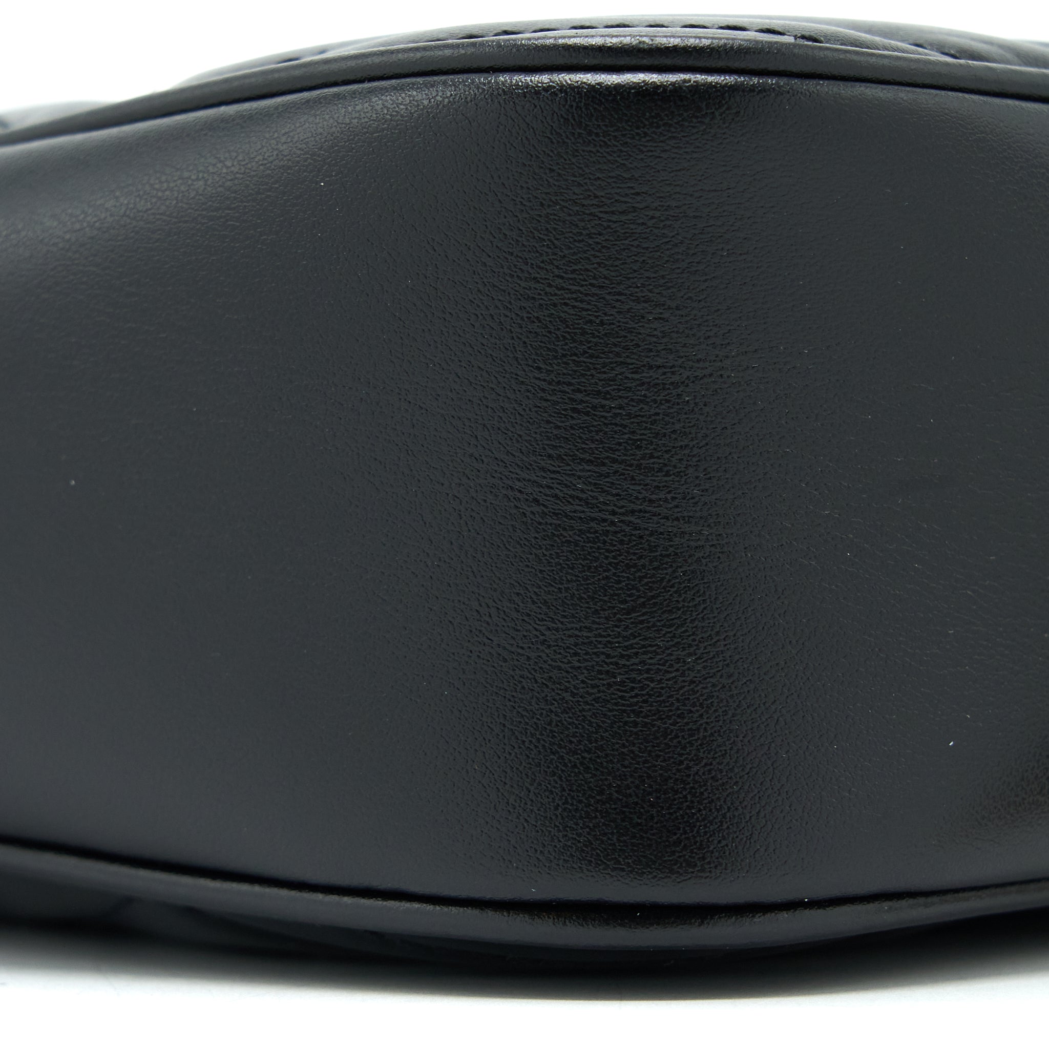 GUCCI GG MARMONT CAMERA SHOULDER BAG CALFSKIN BLACK BRUSHED GHW