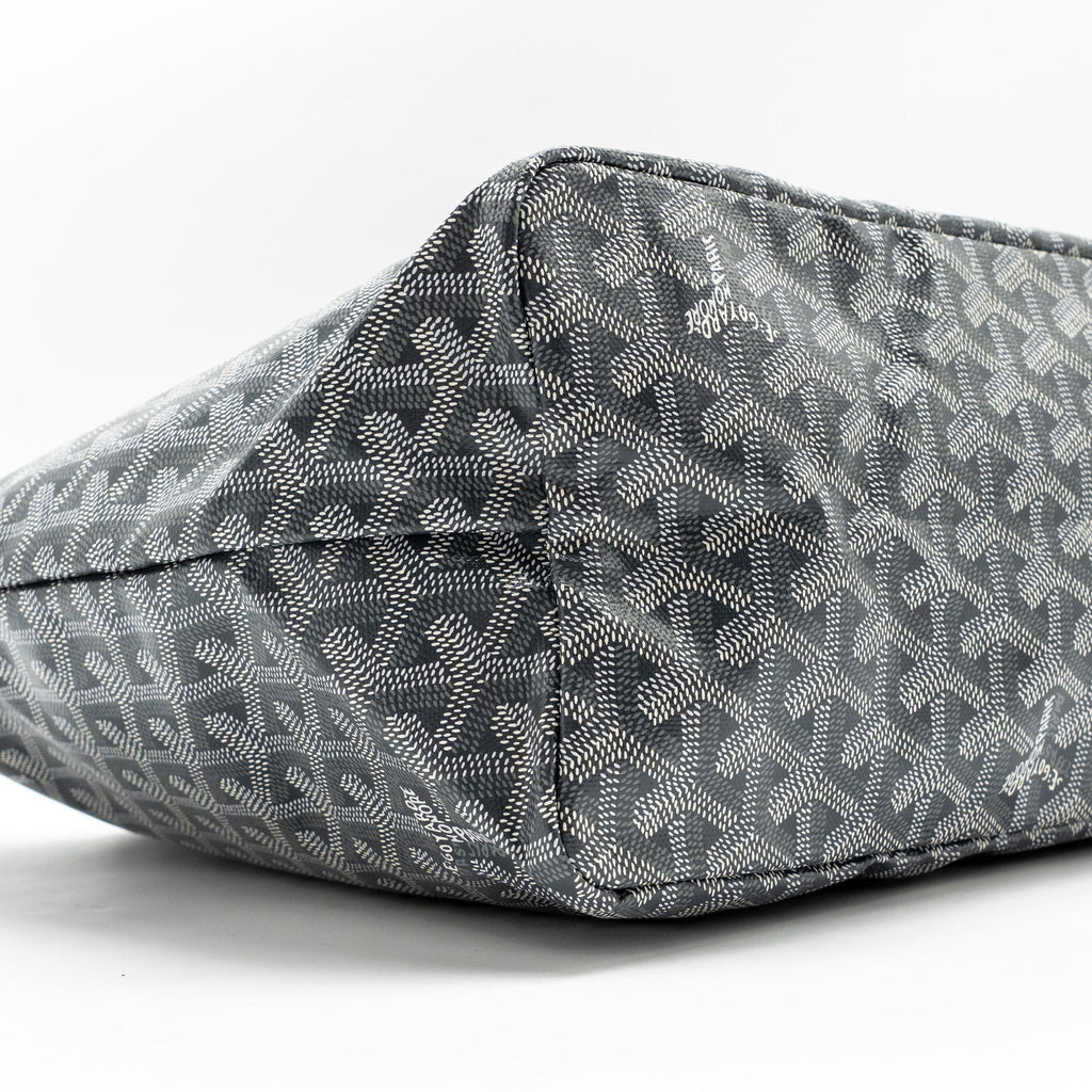GOYARD SAINT LOUIS PM TOTE BAG GOAYRDINE CANVAS/CALFSKIN GREY SHW