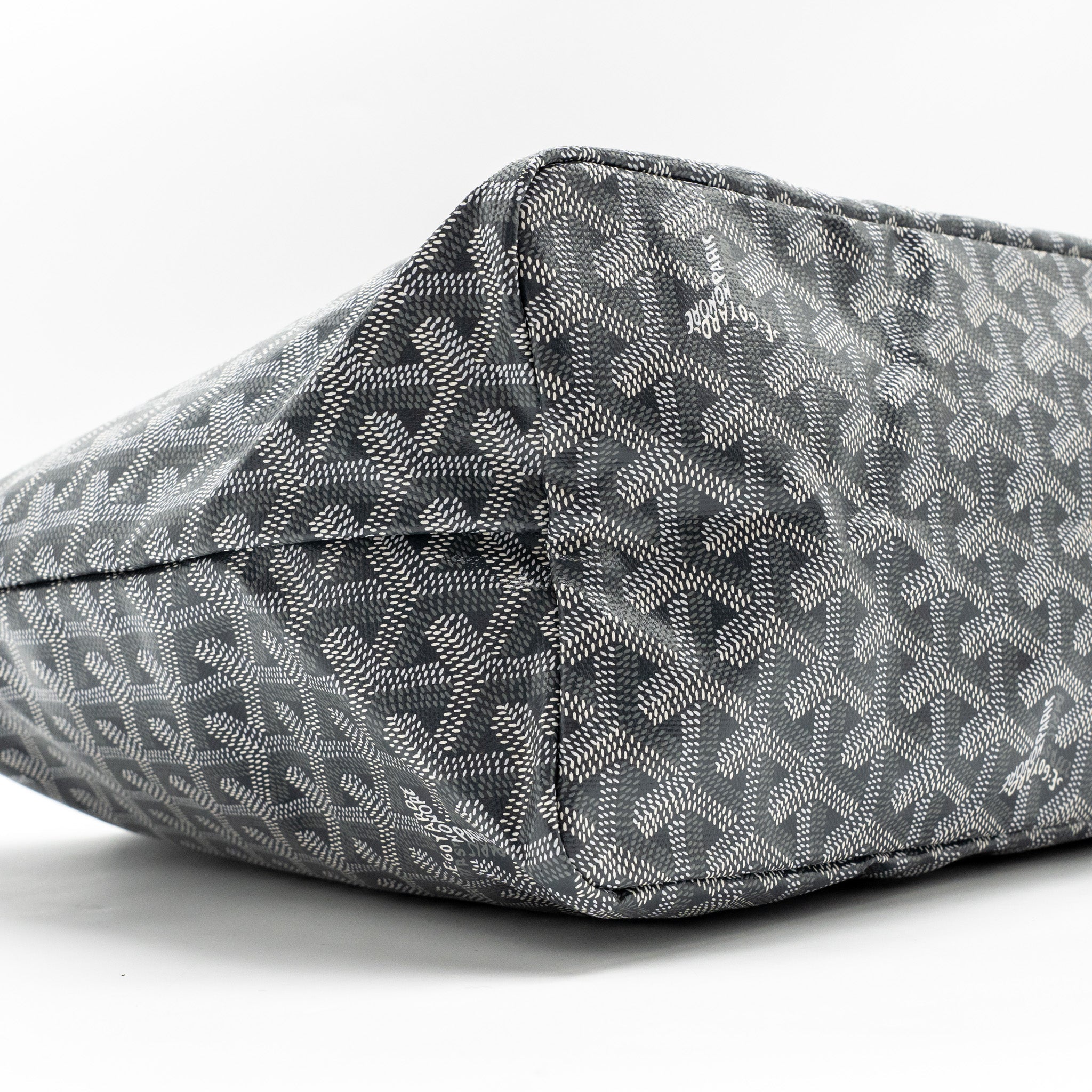 GOYARD SAINT LOUIS PM TOTE BAG GOAYRDINE CANVAS/CALFSKIN GREY SHW