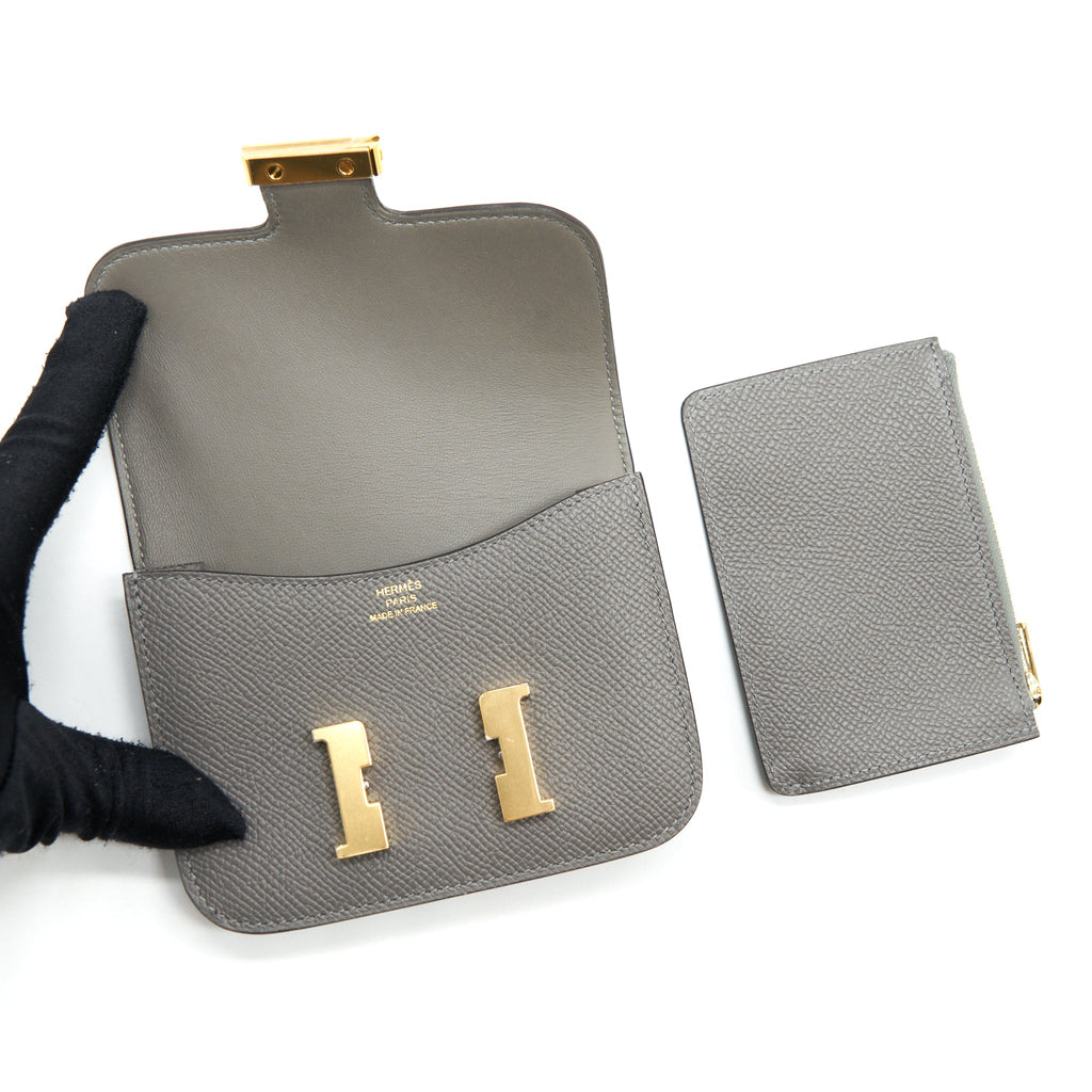 HERMES CONSTANCE SLIM EPSOM 0L GRIS MEYER GHW