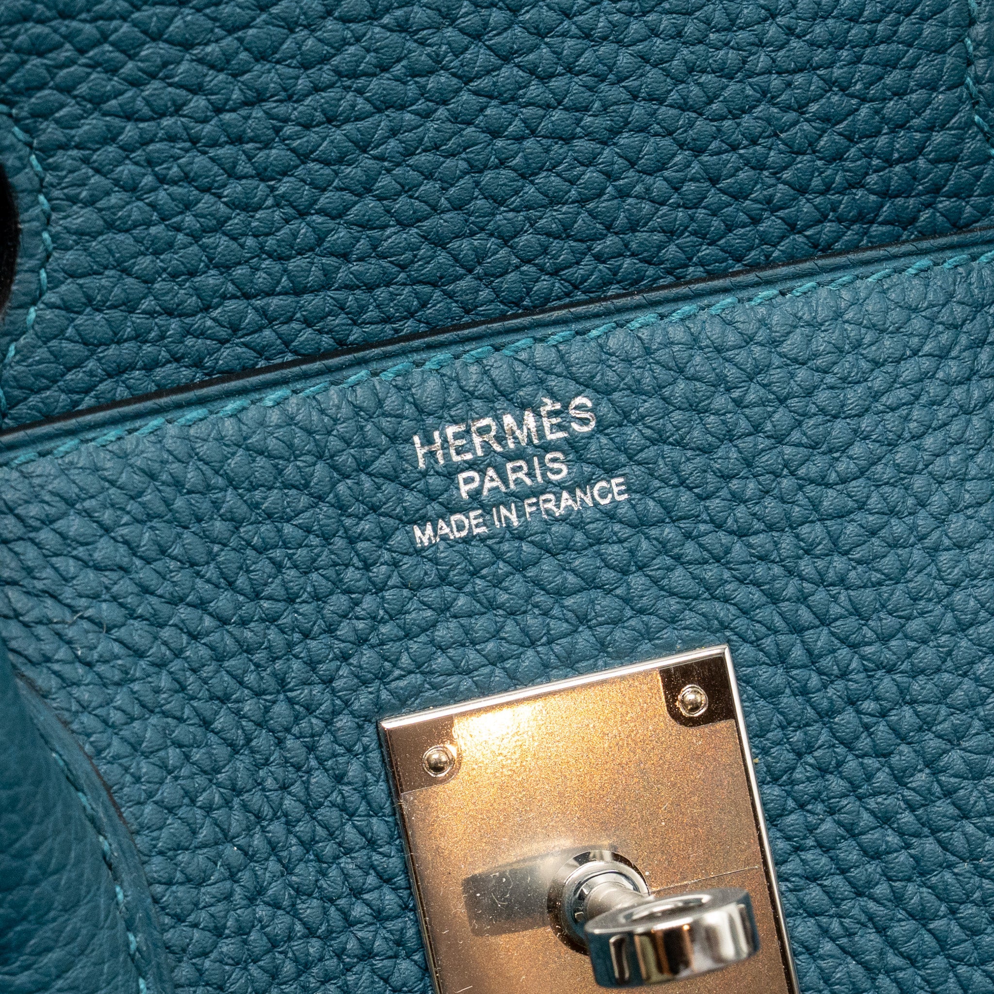 HERMES BIRKIN 30 TOGO VERT BOSPHORUS / BLUE OCEAN SHW