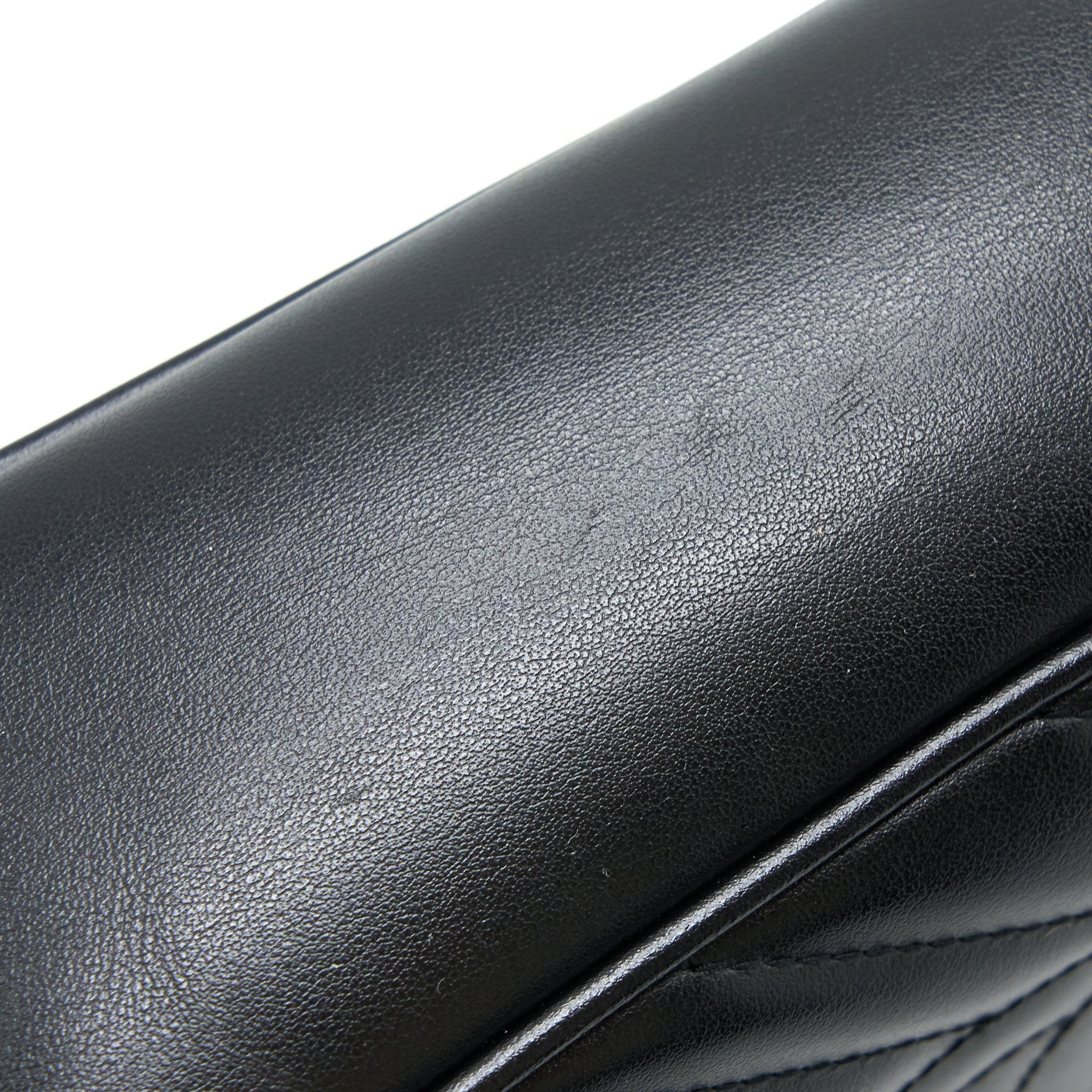 GUCCI GG MARMONT CAMERA SHOULDER BAG CALFSKIN BLACK BRUSHED GHW