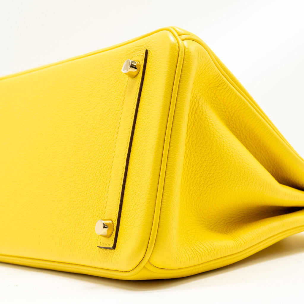 HERMES BIRKIN 30 TAURILLON NOVILLO LEATHER 9O JAUNE DE NAPLES GHW