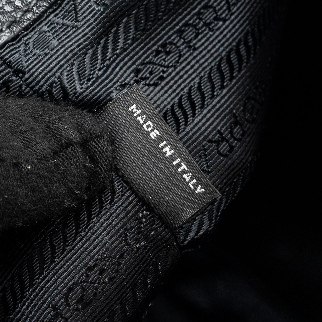 PRADA SECCHIELLO BUCKET BAG GRAINED CALFSKIN BLACK GHW