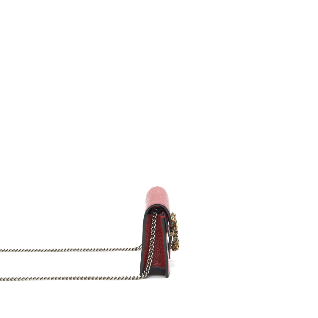 GUCCI DIONYSUS LEATHER SUPER MINI BAG IN RED