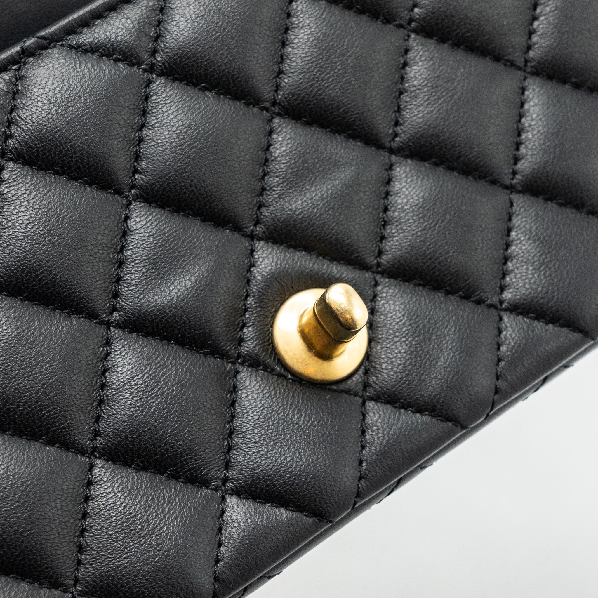 CHANEL 23S CAMELLIA ADJUSTABLE CHAIN MINI RECTANGULAR FLAP BAG LAMBSKIN BLACK GHW (MICROCHIP)