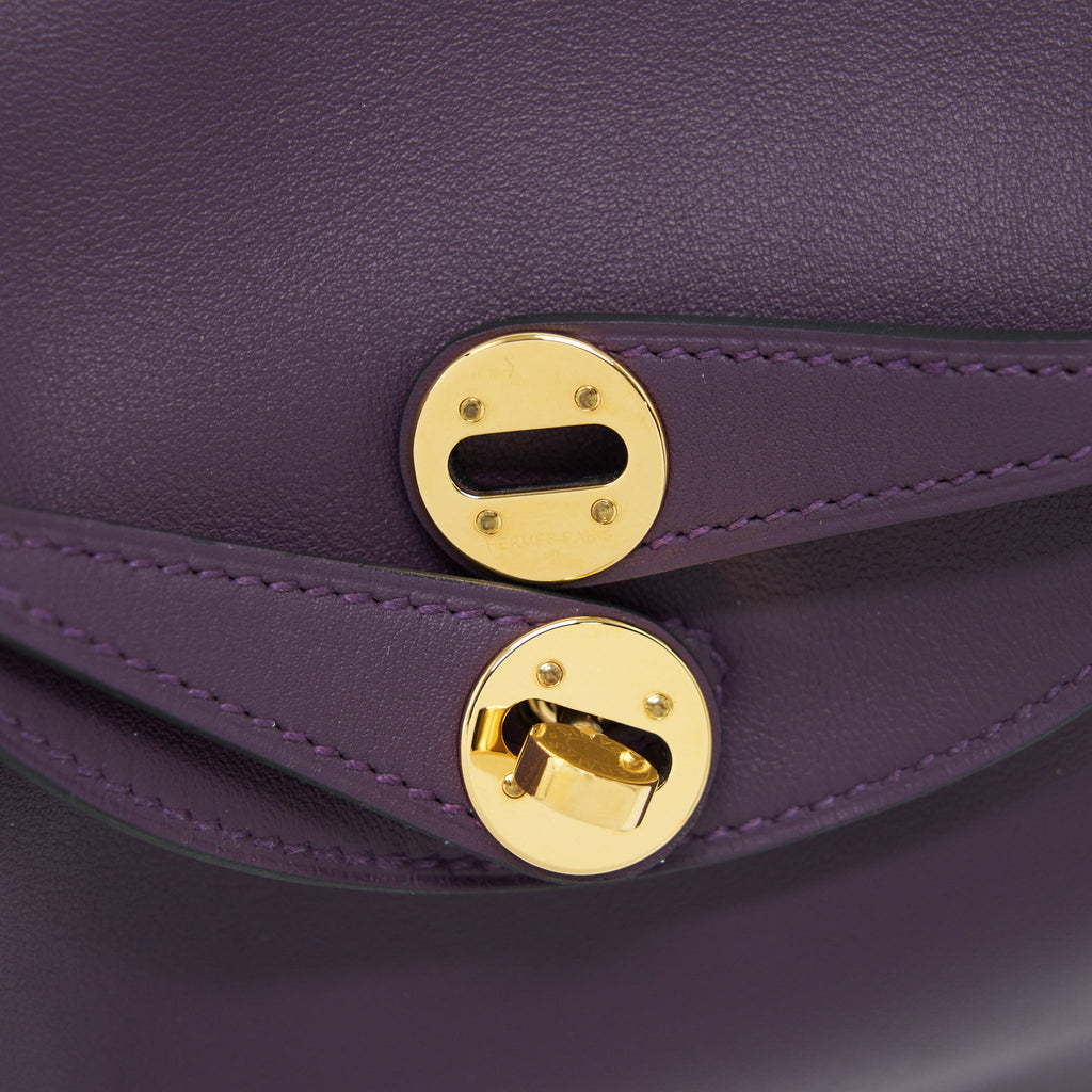HERMES MINI LINDY SWIFT CASSIS/BLEU ROYAL GHW
