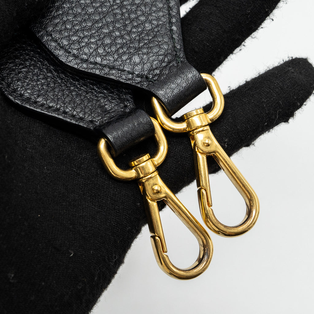 PRADA SECCHIELLO BUCKET BAG GRAINED CALFSKIN BLACK GHW