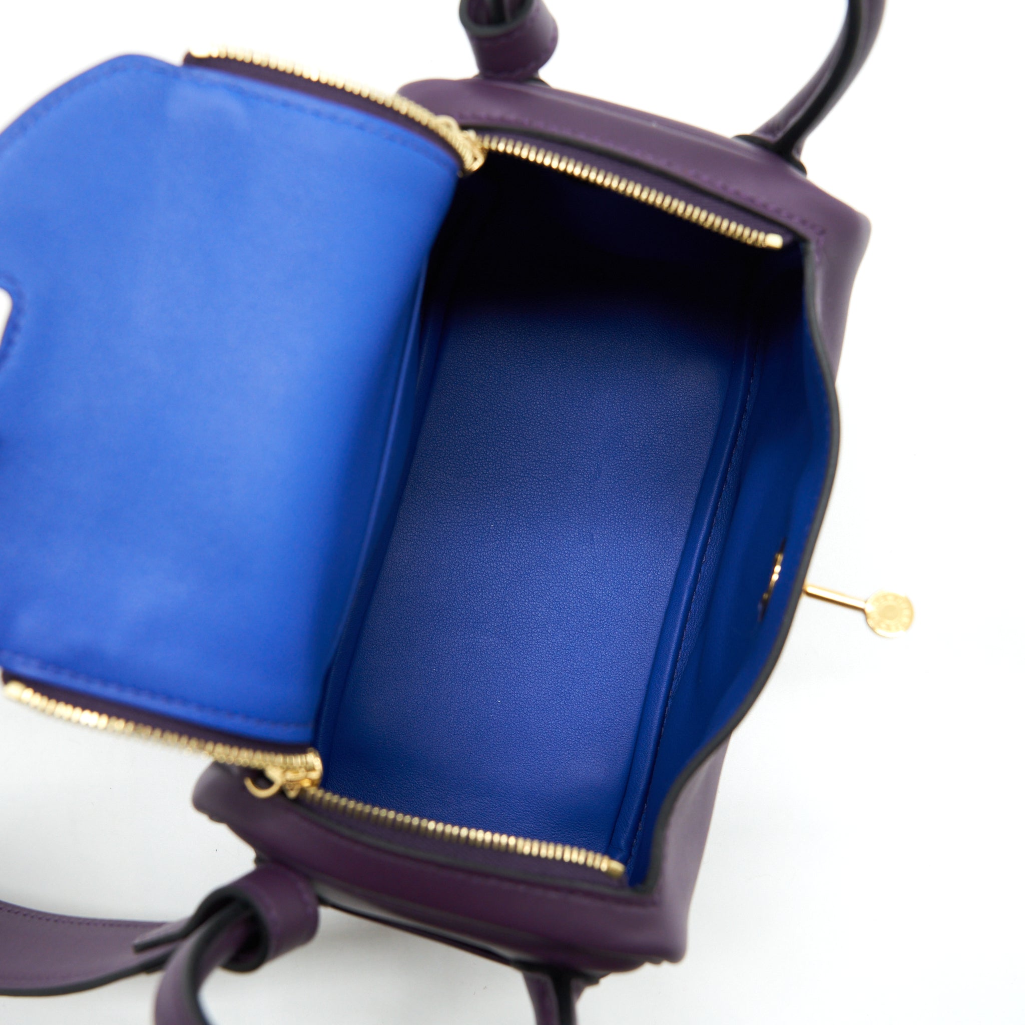 HERMES MINI LINDY SWIFT CASSIS/BLEU ROYAL GHW
