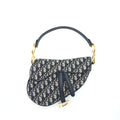 DIOR MEDIUM SADDLE BAG BLUE OBLIQUE CANVAS GHW
