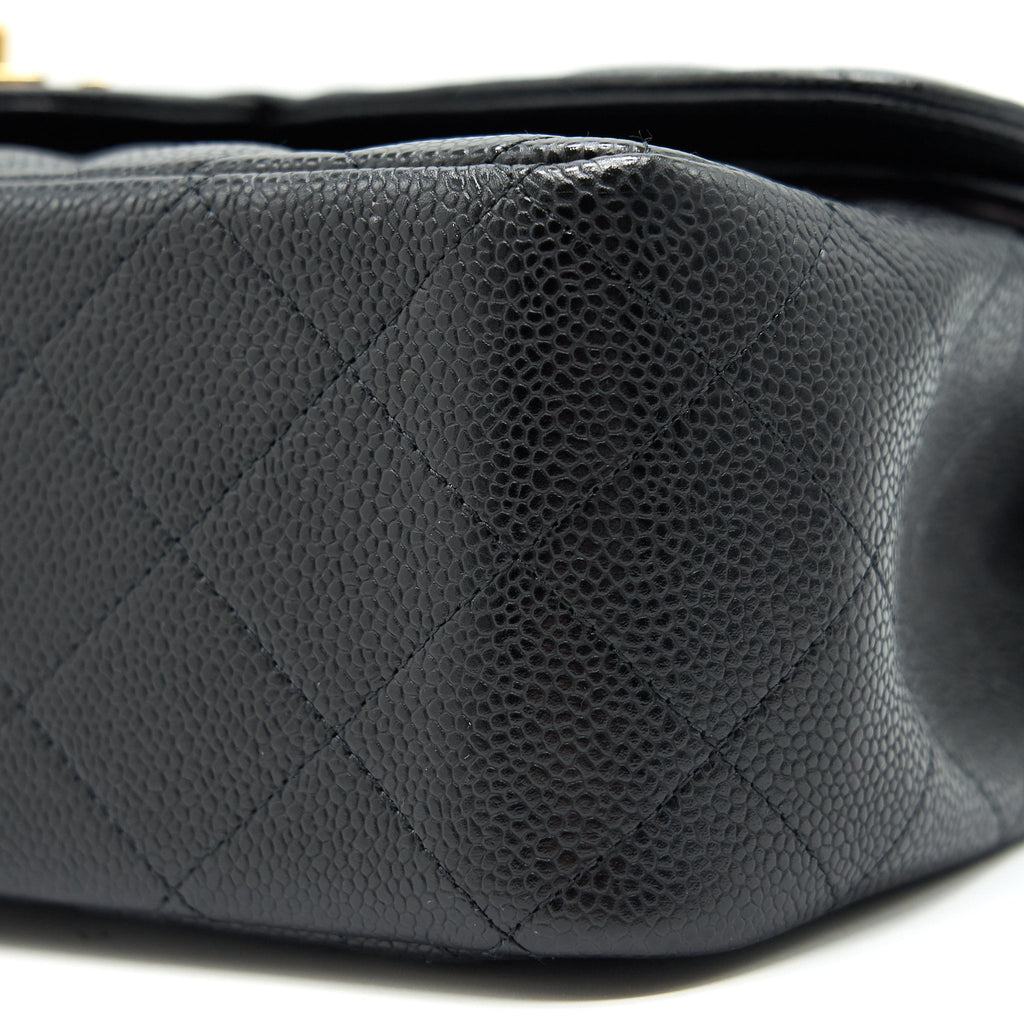 CHANEL CLASSIC JUMBO DOUBLE FLAP BAG BLACK CAVIER GHW