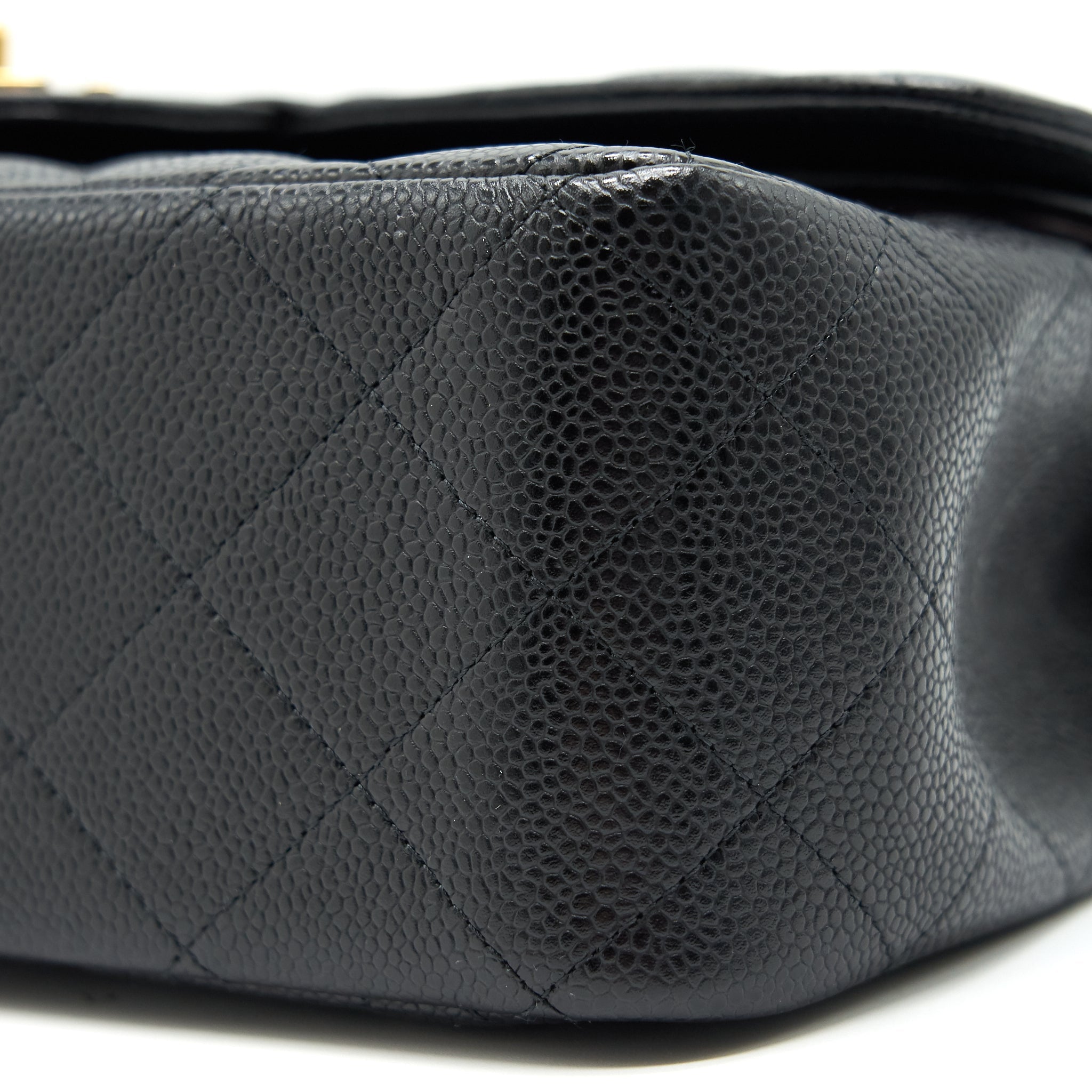 CHANEL CLASSIC JUMBO DOUBLE FLAP BAG BLACK CAVIER GHW