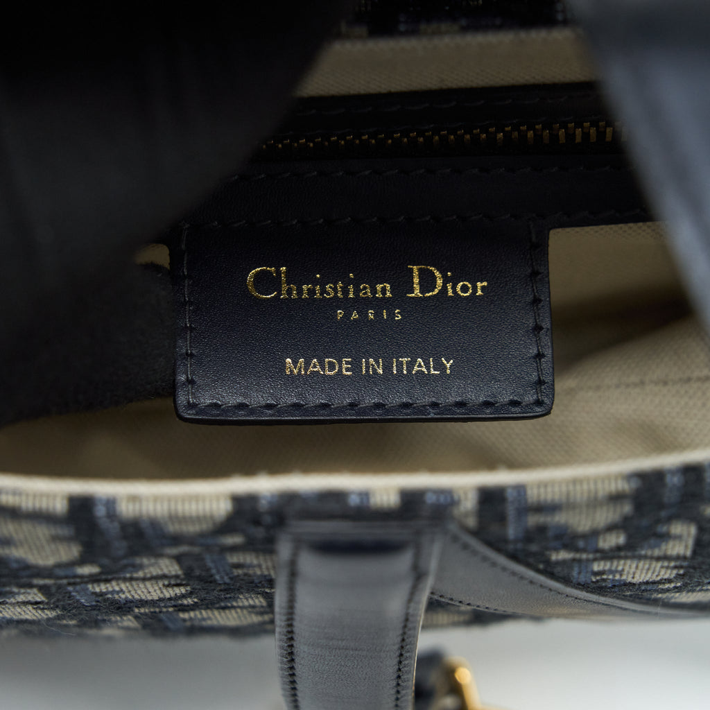 DIOR MEDIUM SADDLE BAG BLUE OBLIQUE CANVAS GHW