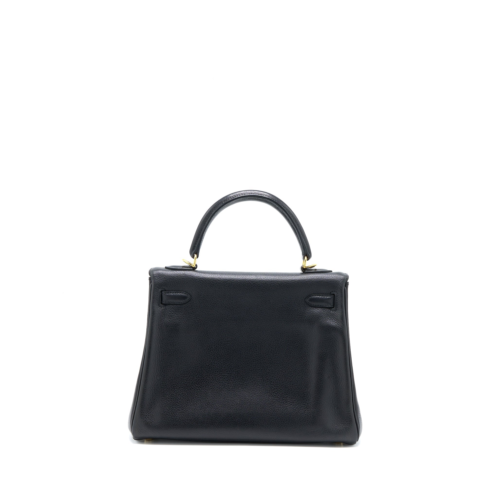 HERMES VINTAGE KELLY 25 EVERCOLOR BLACK GHW