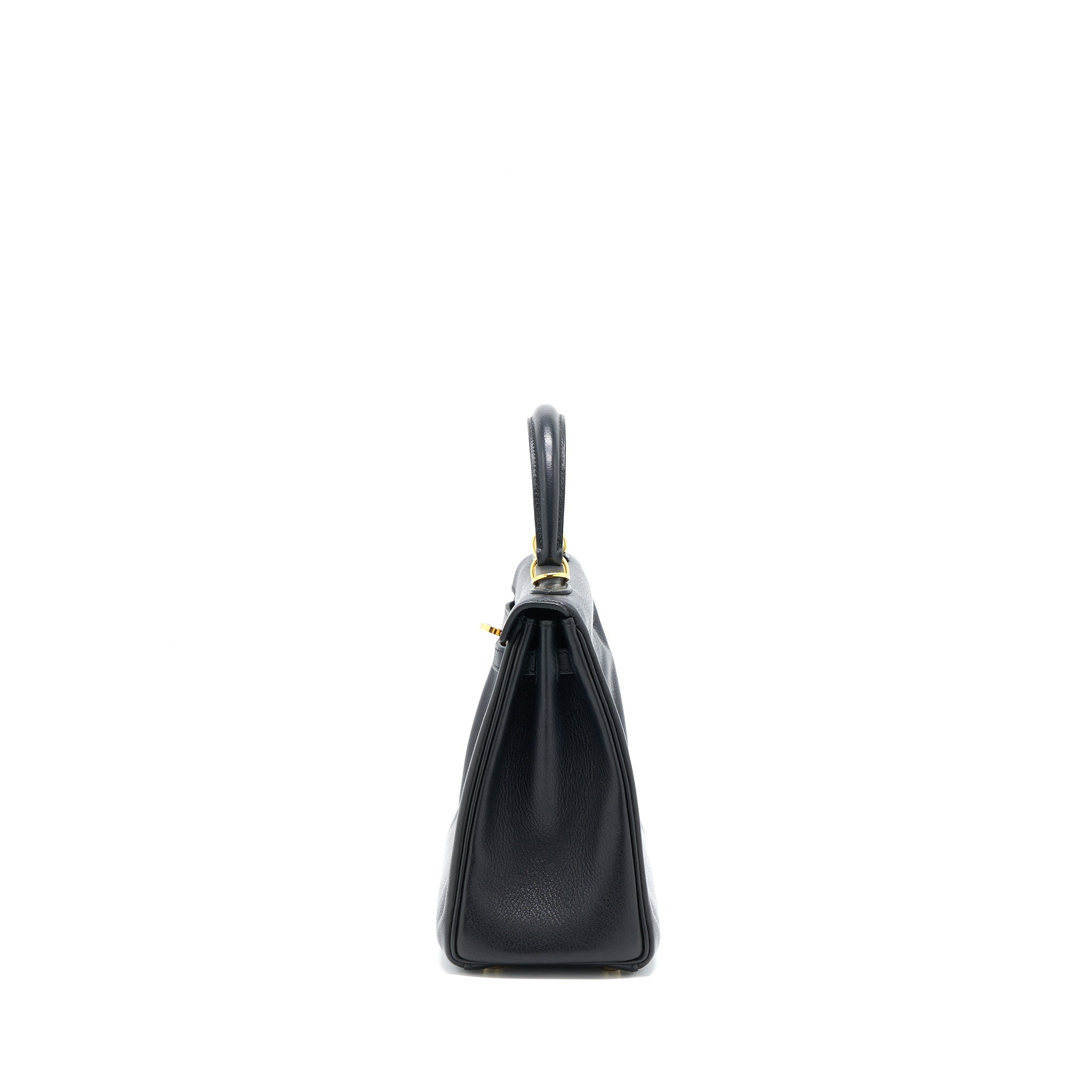 HERMES VINTAGE KELLY 25 EVERCOLOR BLACK GHW