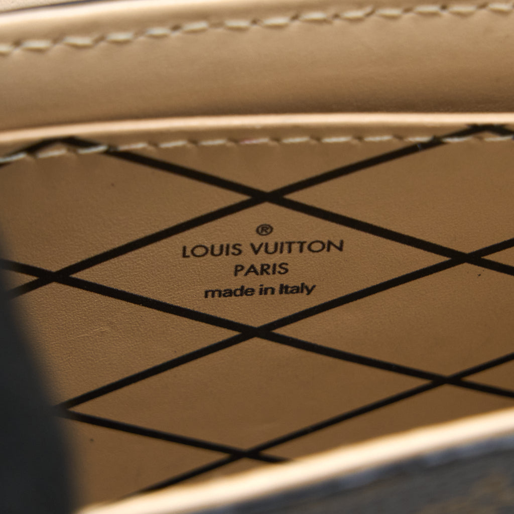 LOUIS VUITTON VERTICAL TRUNK POCHETTE WITH CHAIN MONOGRAM CANVAS GHW