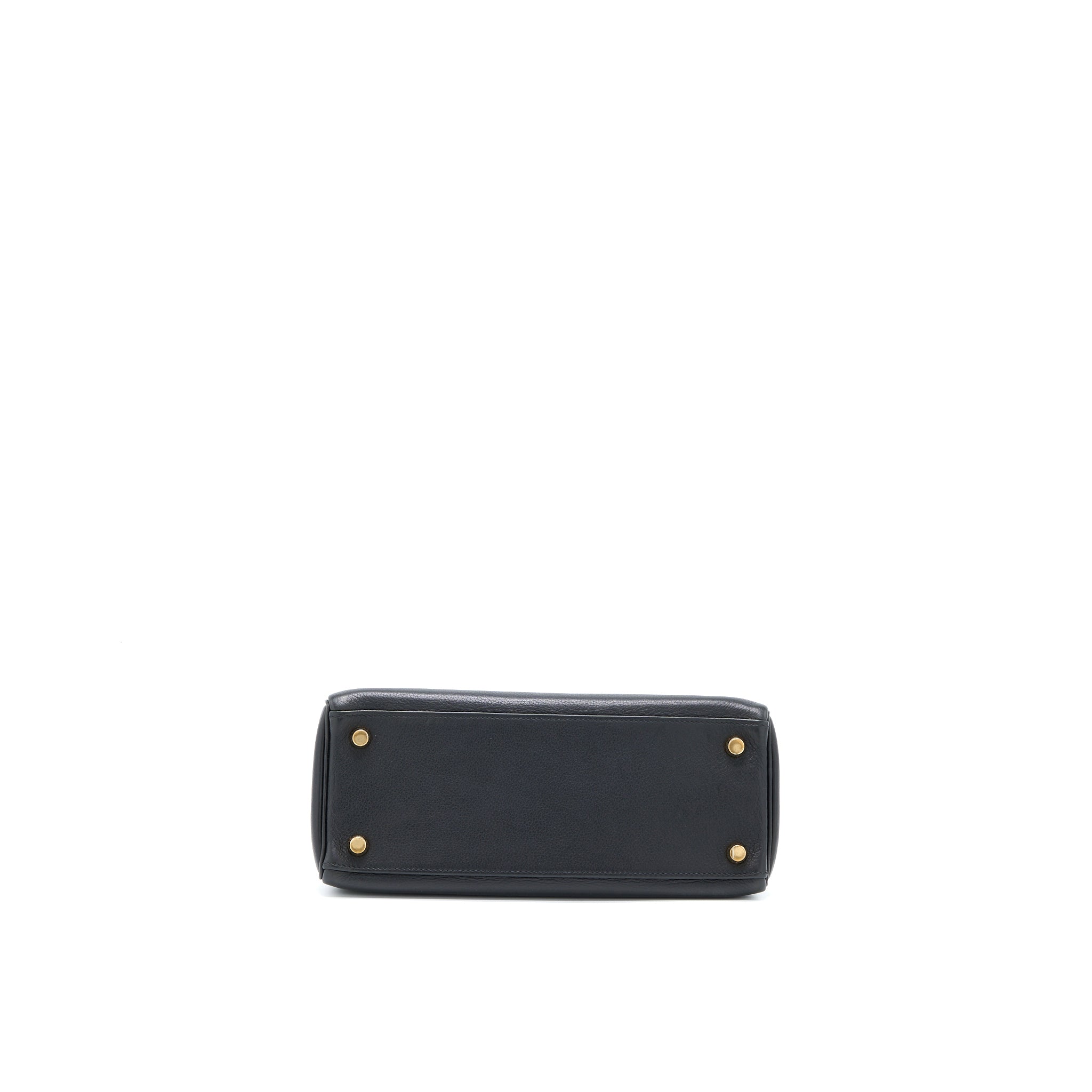 HERMES VINTAGE KELLY 25 EVERCOLOR BLACK GHW