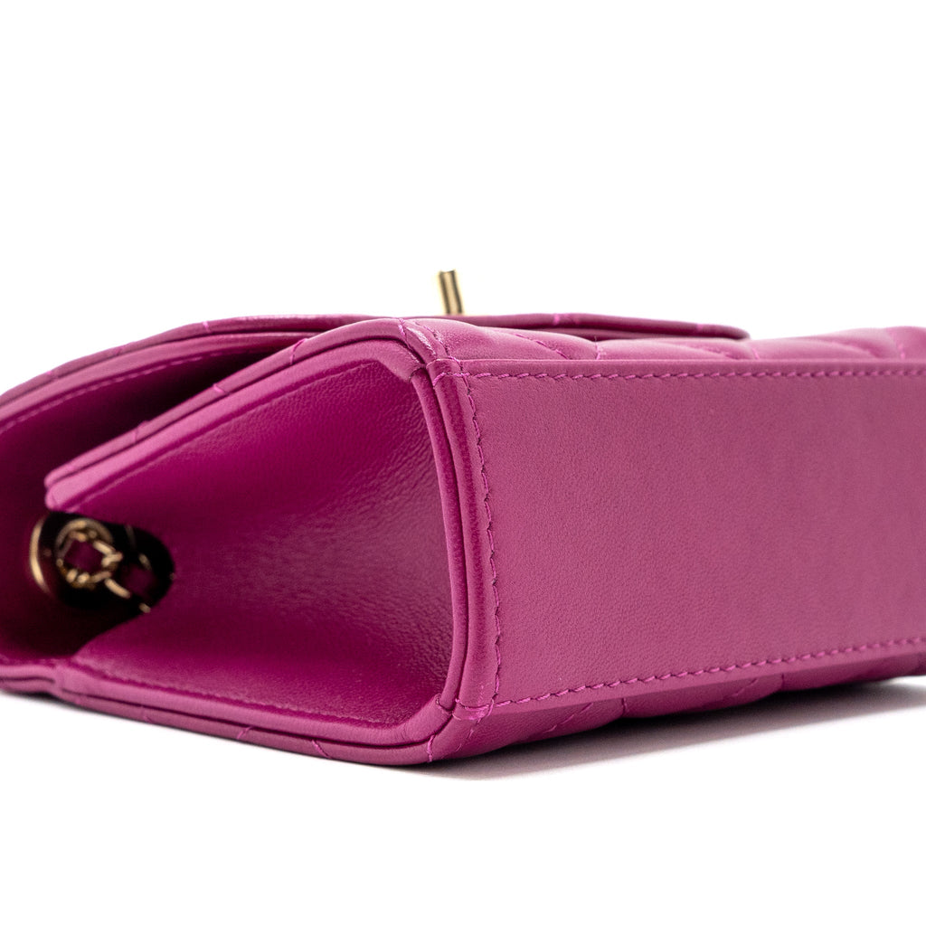 CHANEL MINI TRENDY CC CLUTCH LAMBSKIN PINK LGHW