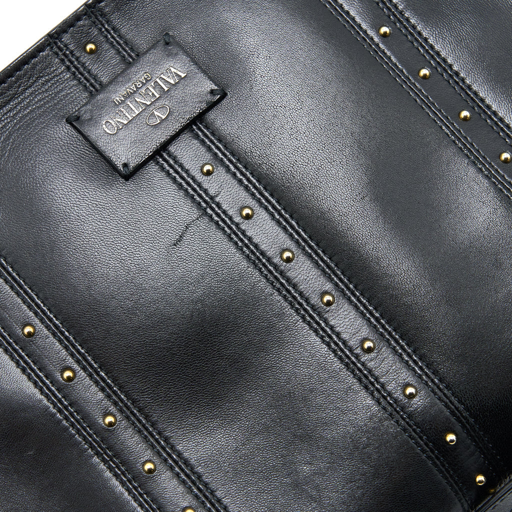 VALENTINO ROCKSTUD FLAP BAG LAMBSKIN BLACK GHW