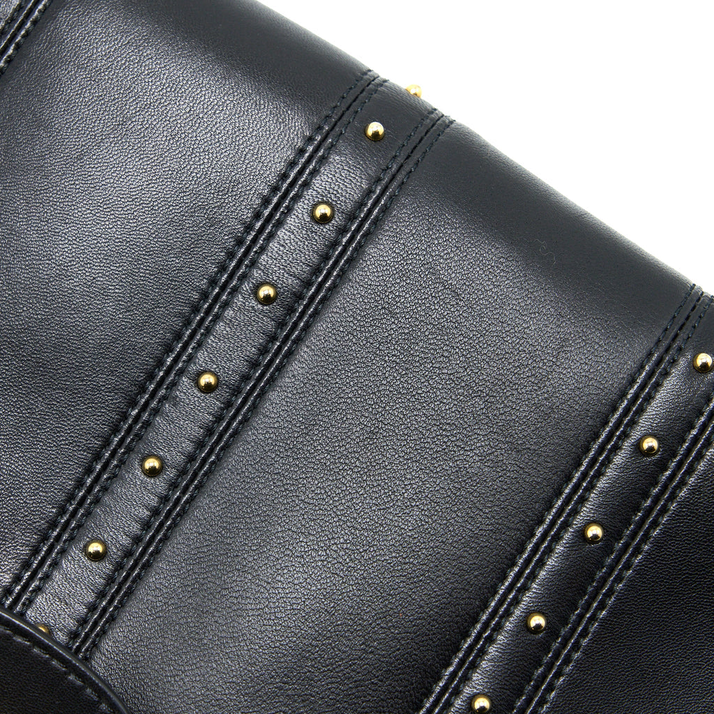 VALENTINO ROCKSTUD FLAP BAG LAMBSKIN BLACK GHW