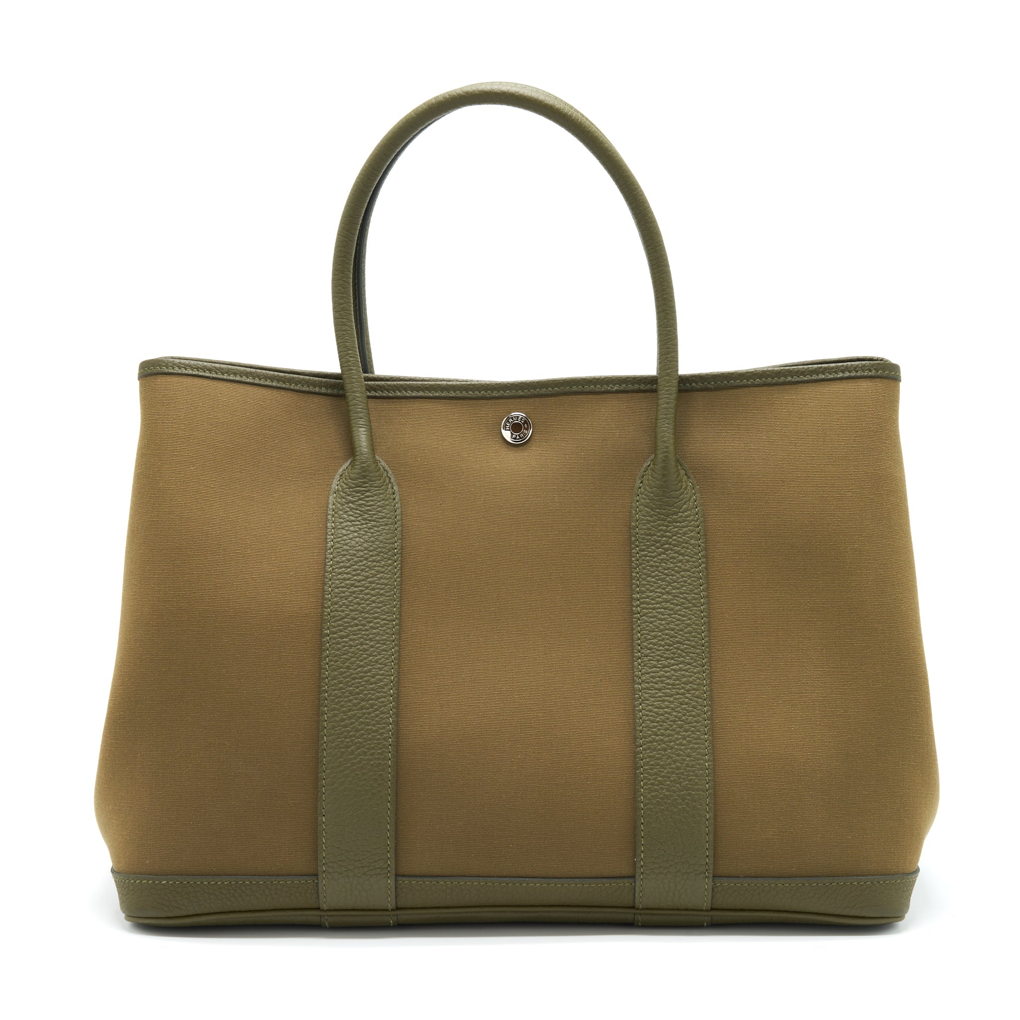HERMES GARDEN PARTY 36 CANVAS VERT OLIVE/VERT VERONESE
