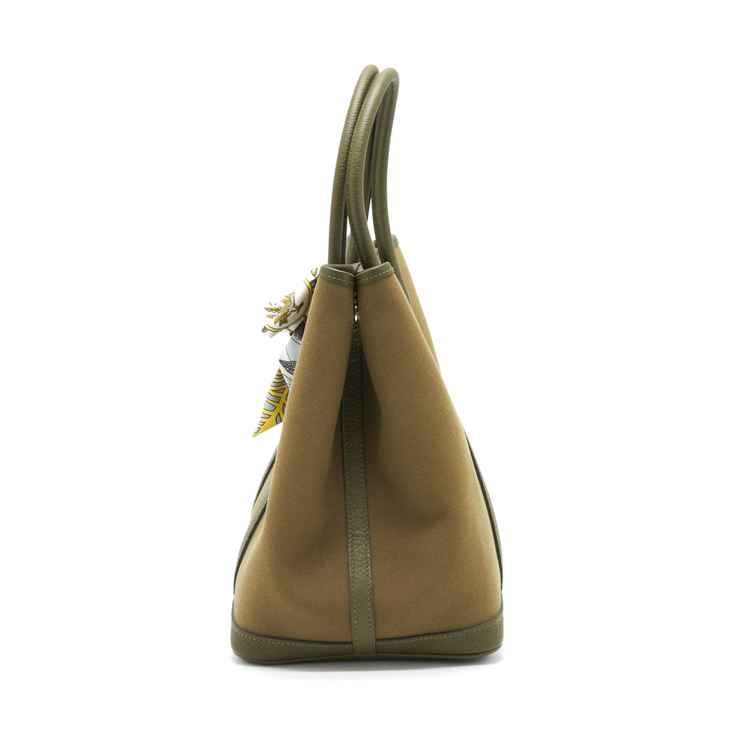 HERMES GARDEN PARTY 36 CANVAS VERT OLIVE/VERT VERONESE
