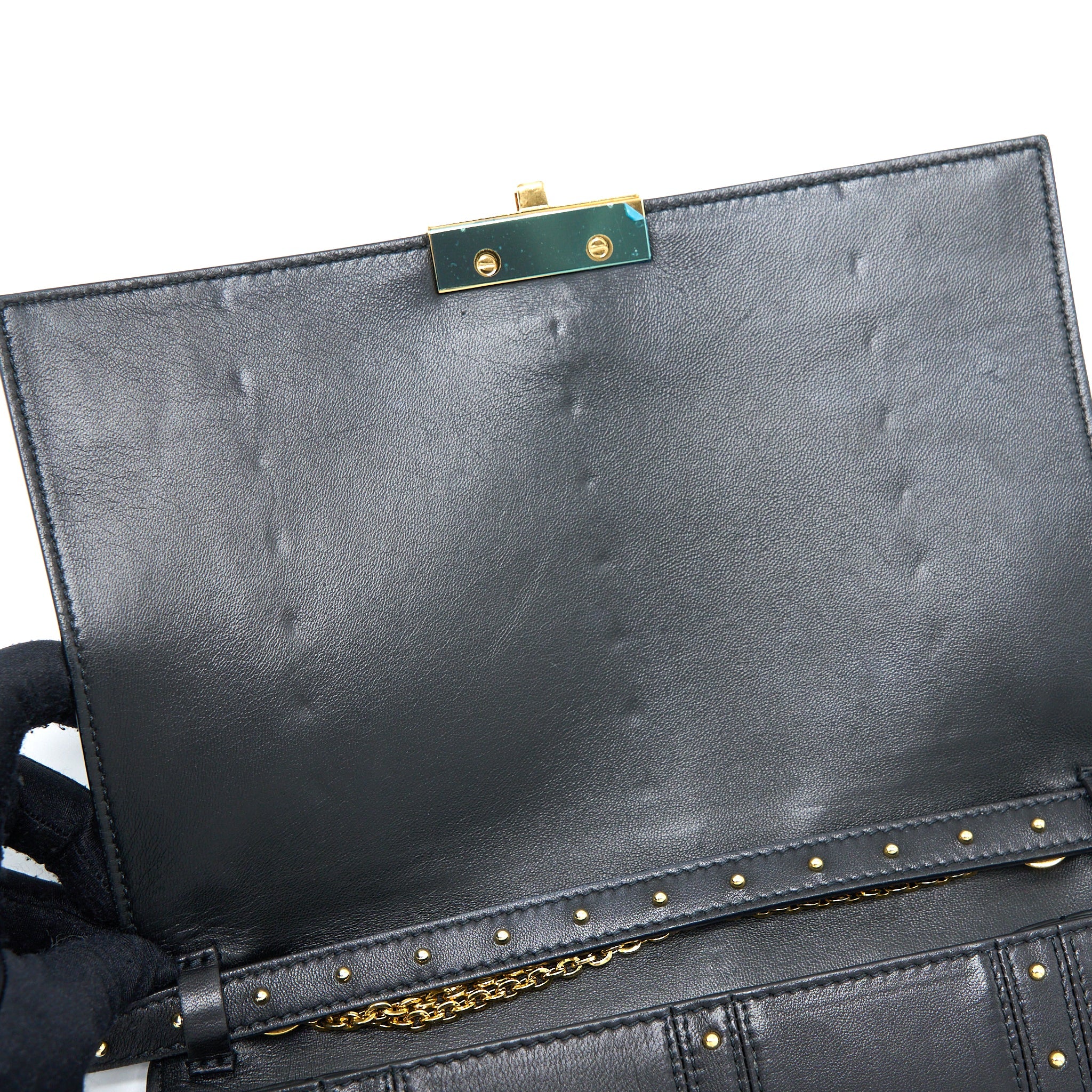 VALENTINO ROCKSTUD FLAP BAG LAMBSKIN BLACK GHW
