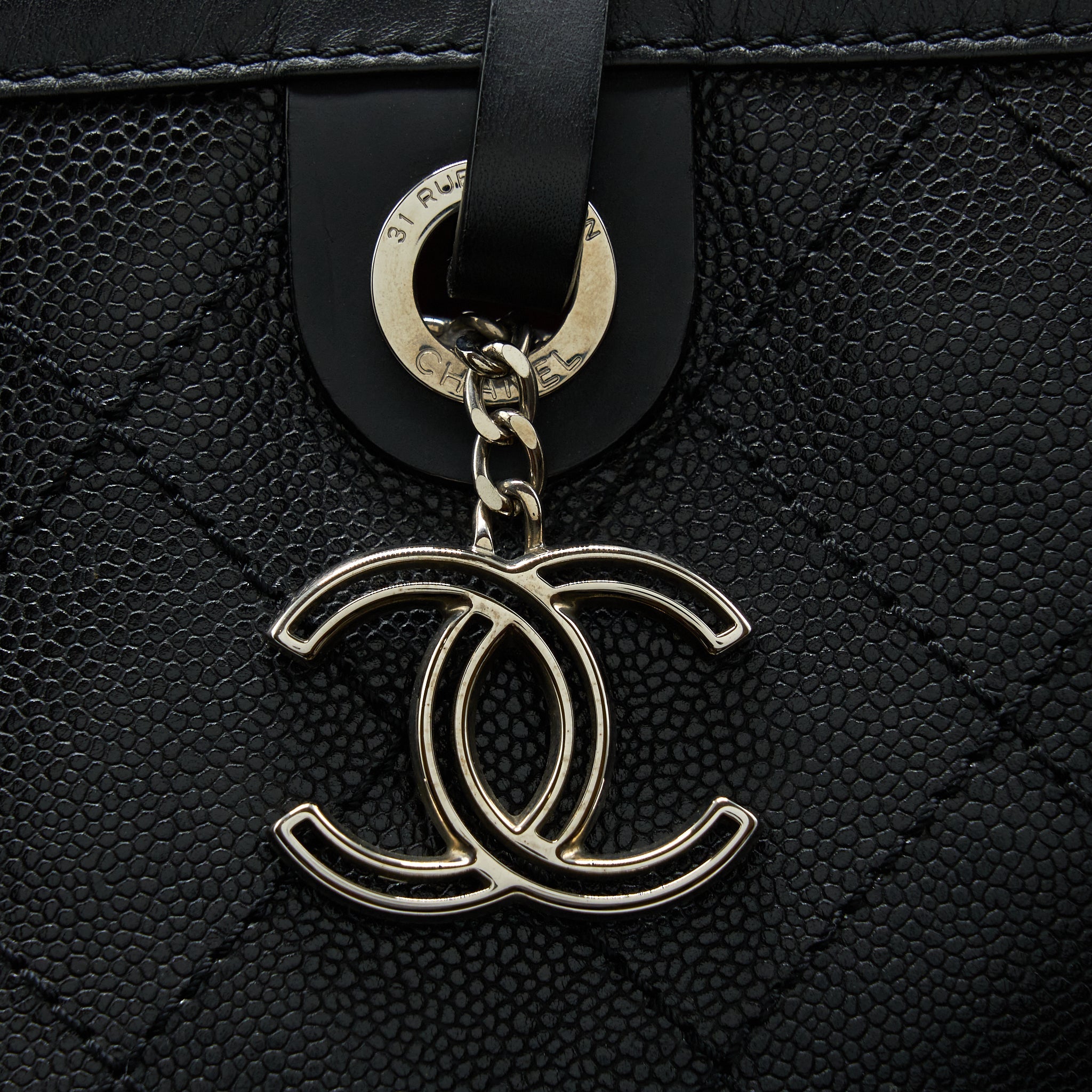 CHANEL TOTE BAG CAVIAR BLACK SHW