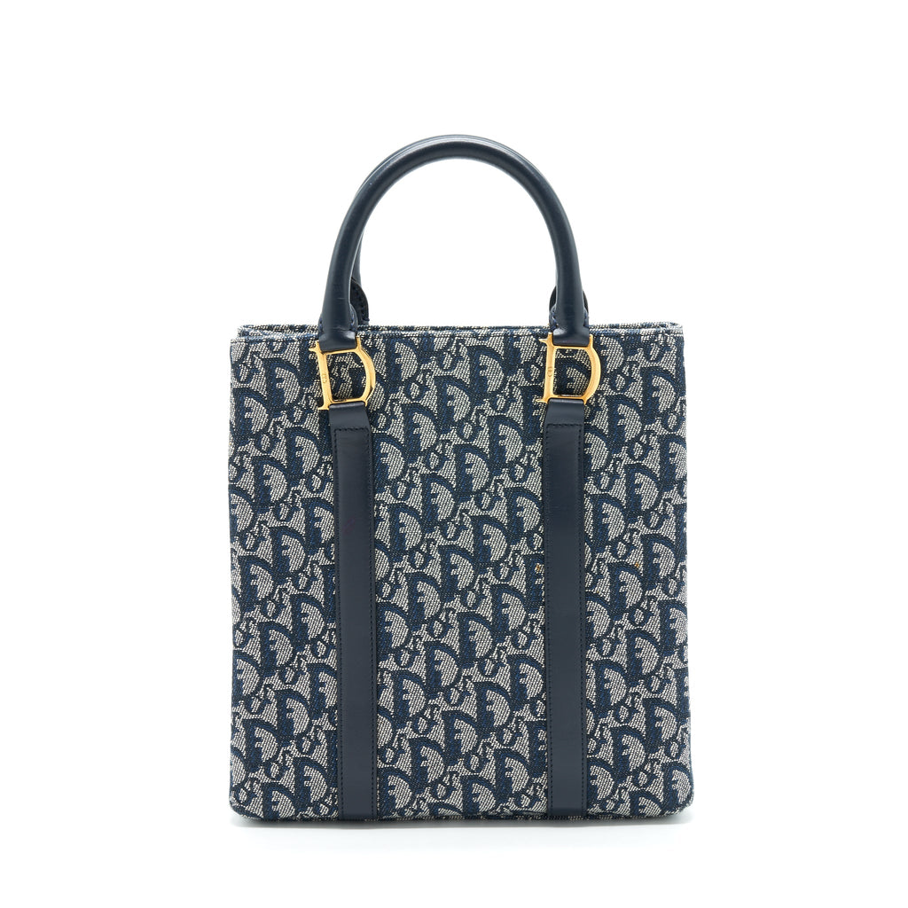 DIOR VINTAGE TOTE BAG OBLIQUE CANVAS GHW