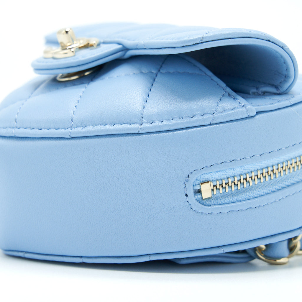 CHANEL 22S HEART BELT BAG LAMBSKIN LIGHT BLUE LGHW