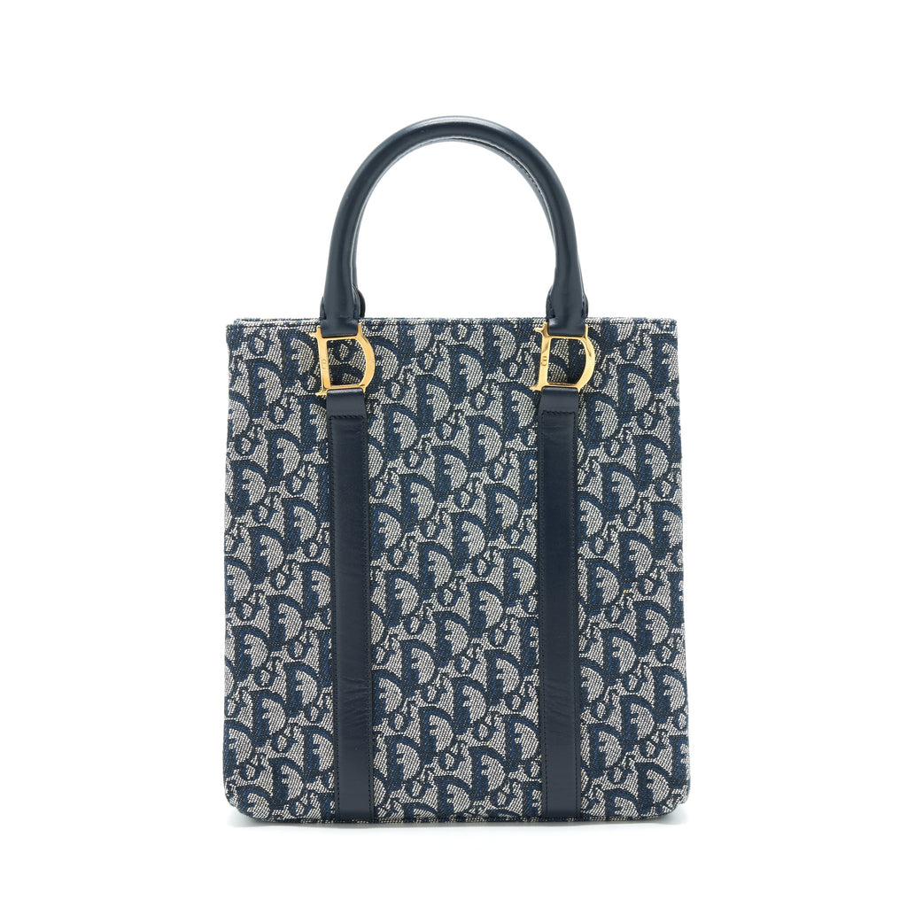 DIOR VINTAGE TOTE BAG OBLIQUE CANVAS GHW