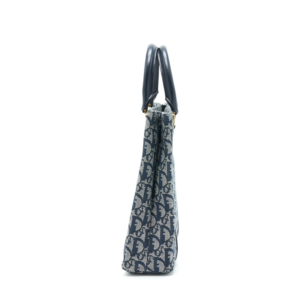 DIOR VINTAGE TOTE BAG OBLIQUE CANVAS GHW