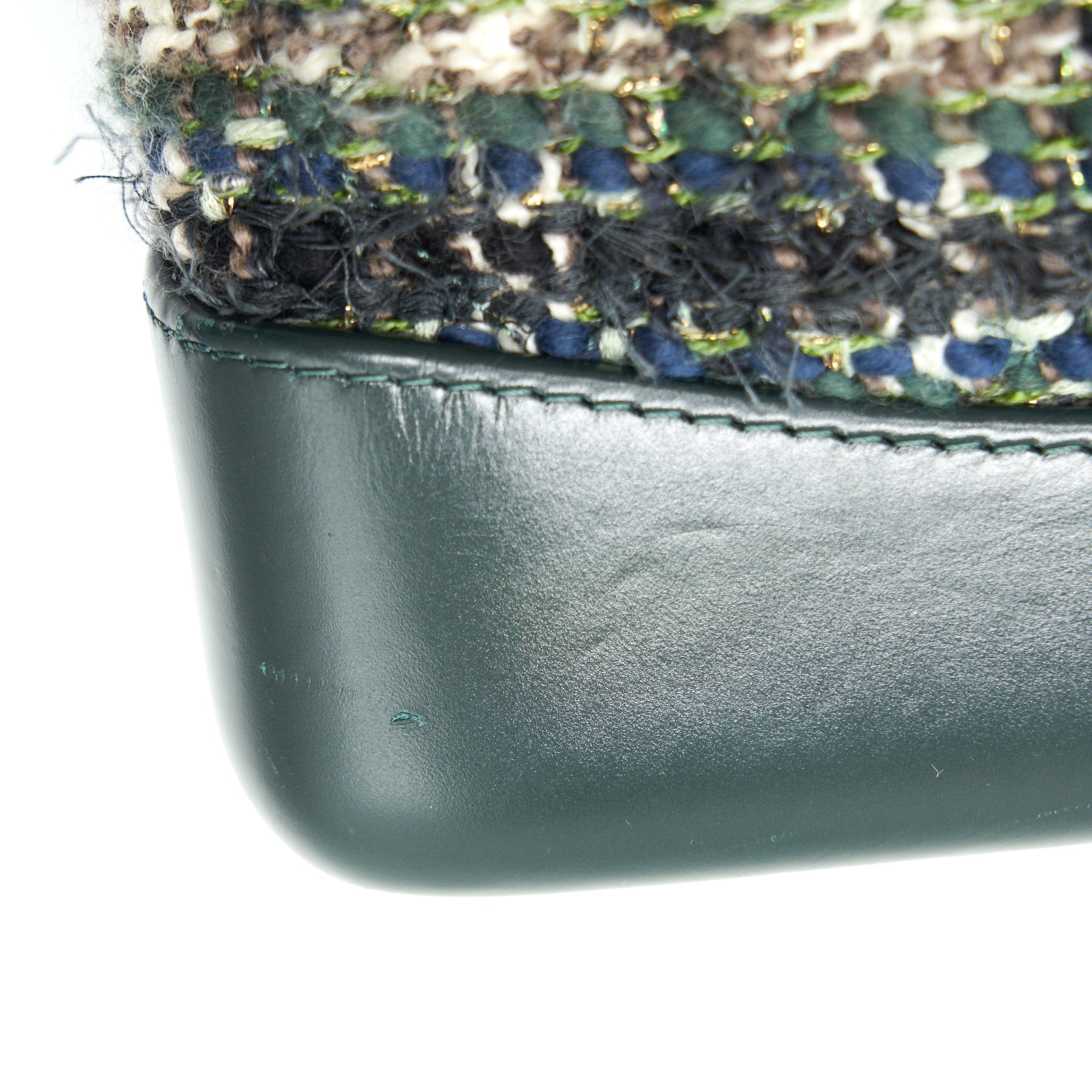 CHANEL GABRIELLE TWEED BACKPACK DARK GREEN
