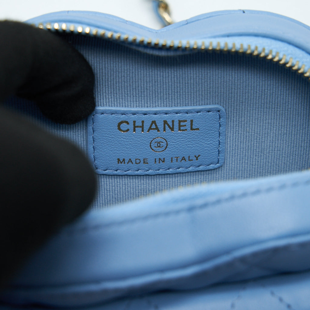 CHANEL 22S HEART BELT BAG LAMBSKIN LIGHT BLUE LGHW