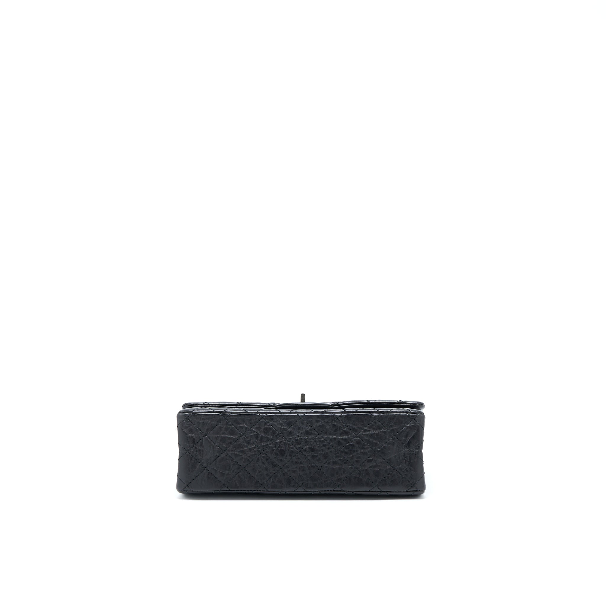 CHANEL SMALL 2.55 REISSUE FLAP BAG AGED CALFSKIN BLACK WITH RUTHENIUM HARDWARE