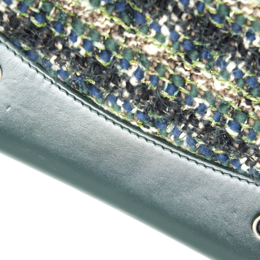 CHANEL GABRIELLE TWEED BACKPACK DARK GREEN