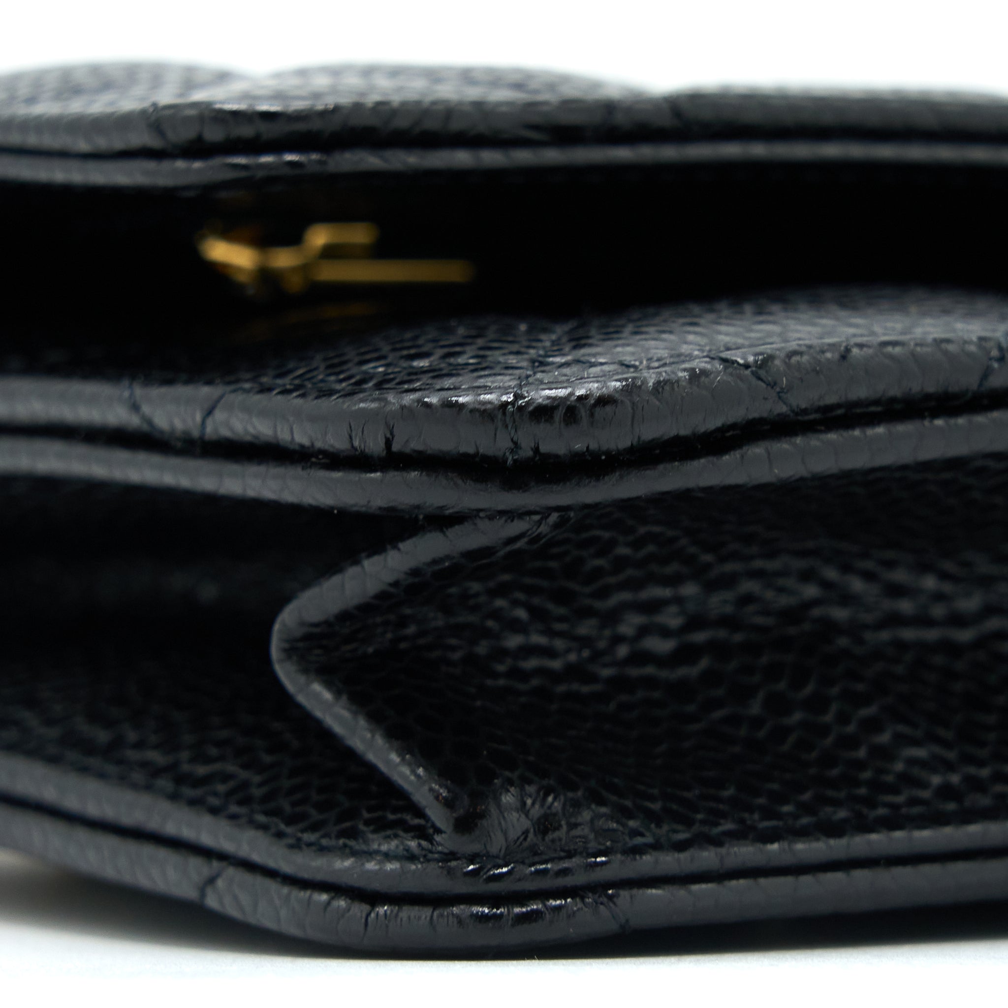 CHANEL CLASSIC WALLET ON CHAIN CAVIAR BLACK GHW (MICROCHIP)