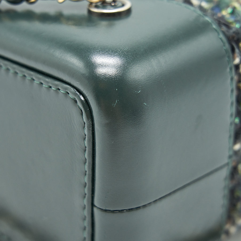 CHANEL GABRIELLE TWEED BACKPACK DARK GREEN